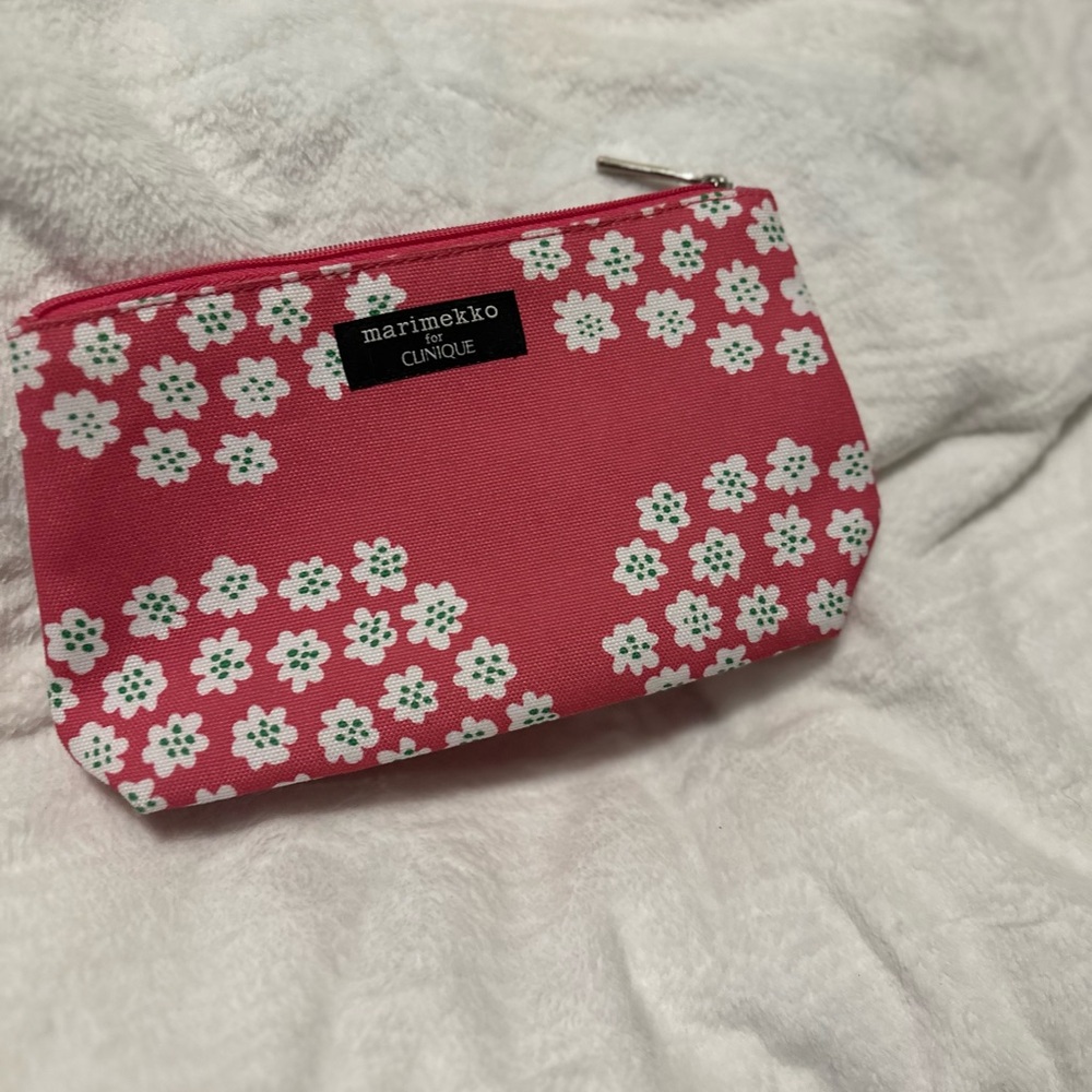 Marimekko Red Floral Cosmetic Bag